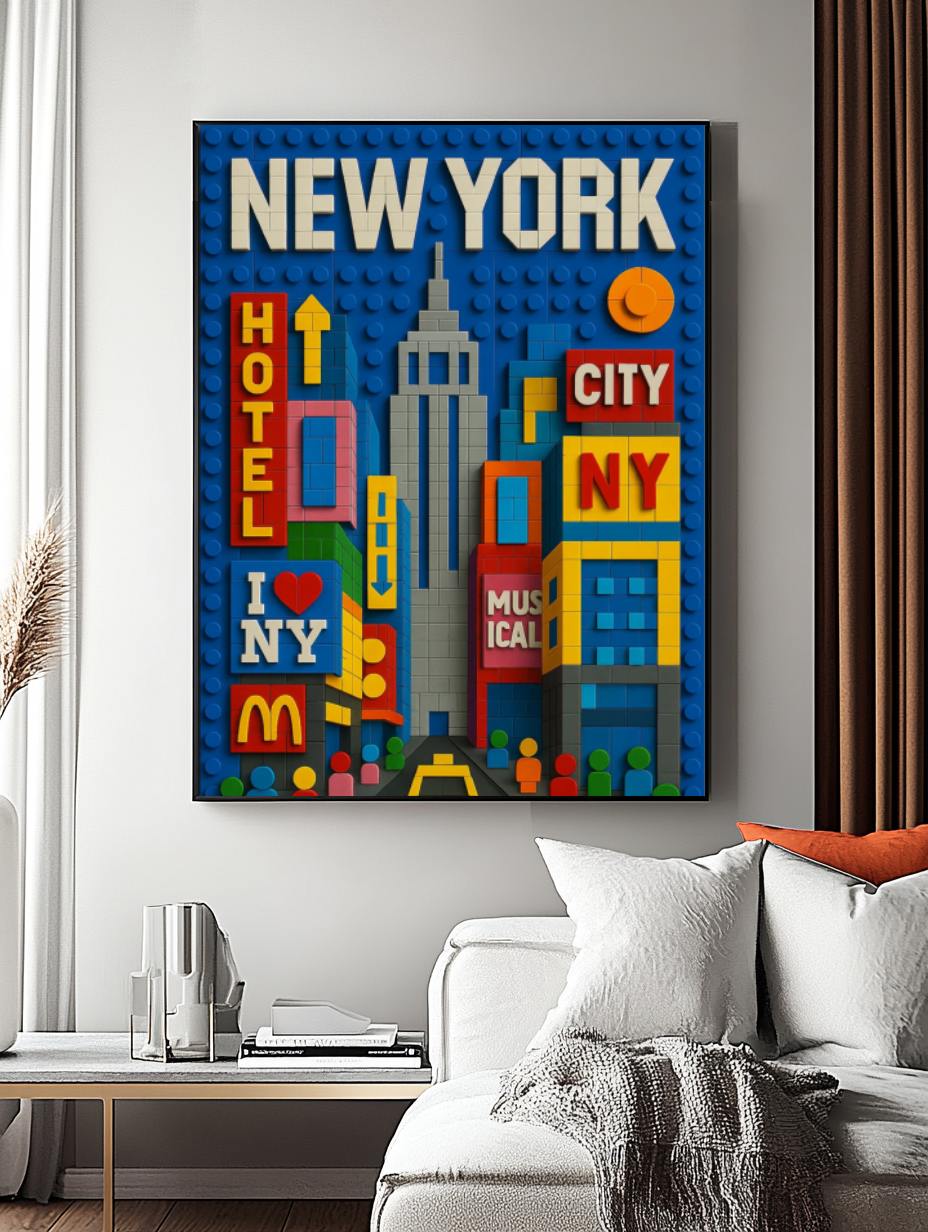 Tableau Décoratif - New York En Briques - Artibar Tableaux de décoration Art abstrait