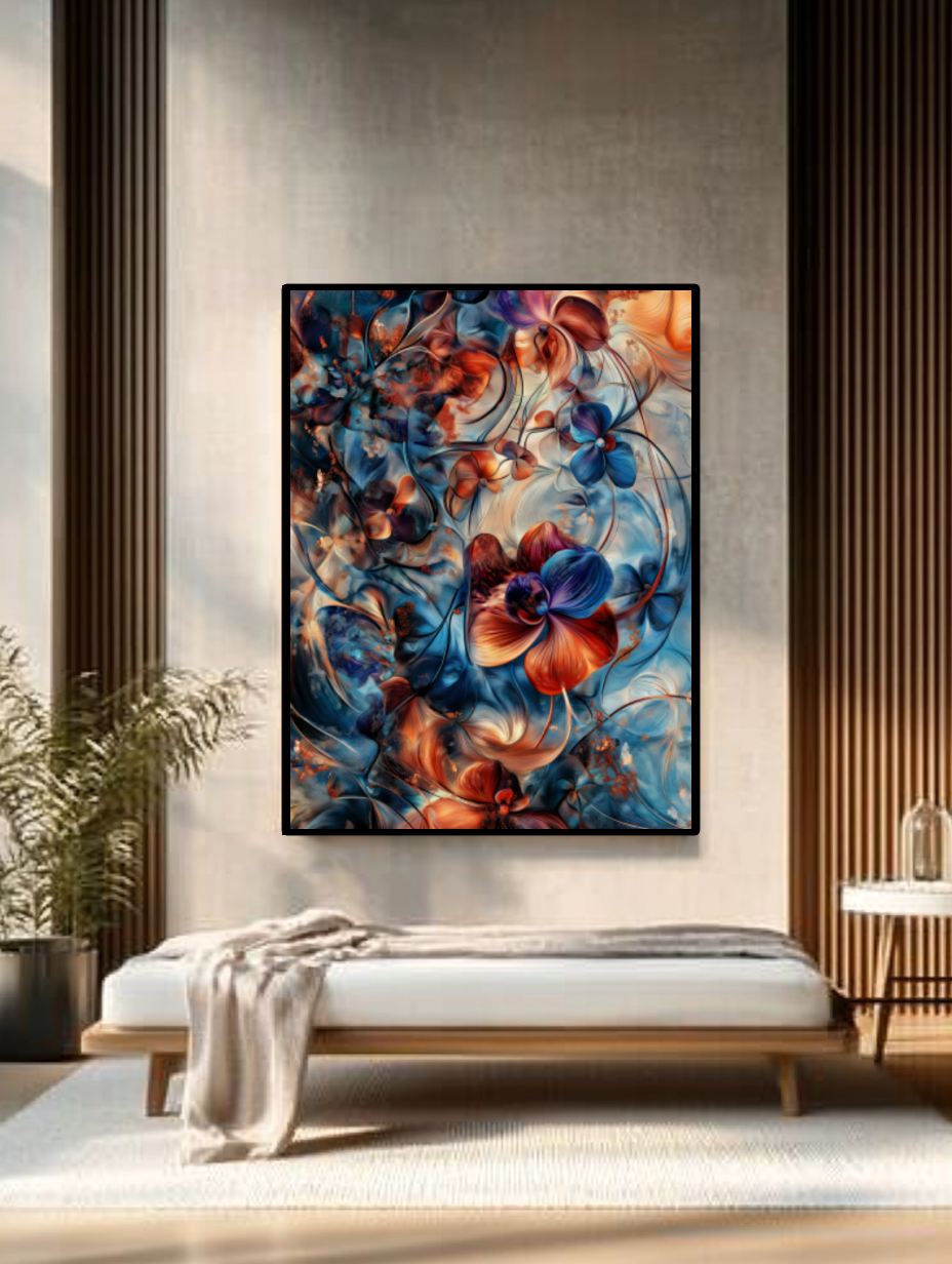 Tableau Décoratif Éclats Floraux Abstraits - Artibar Tableaux de décoration Art abstrait