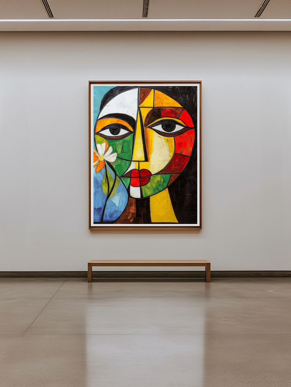 Tableau Décoratif Cubiste aux Couleurs Vibrantes - Artibar Tableaux de décoration Art abstrait