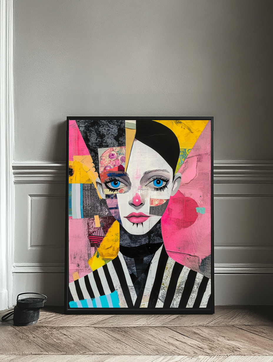 Tableau Décoratif Fascinant en Collage et Peinture - Artibar Tableaux de décoration Art abstrait
