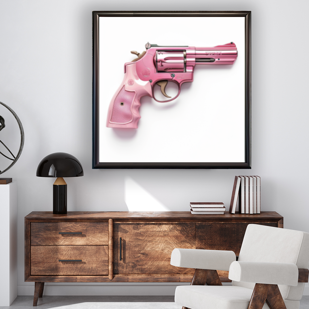 Tableau Décoratif Revolver Rose - Artibar Tableaux de décoration Art abstrait
