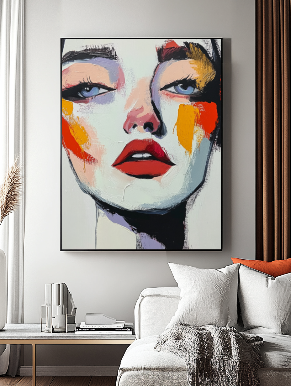Tableau Décoratif Expression Visage Intense - Artibar Tableaux de décoration Art abstrait