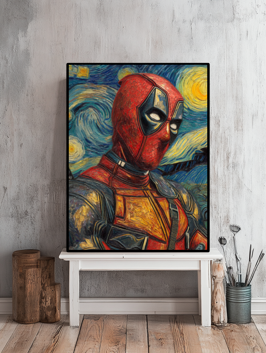 Tableau Décoratif : Deadpool dans la Nuit Étoilée - Artibar Tableaux de décoration Art abstrait