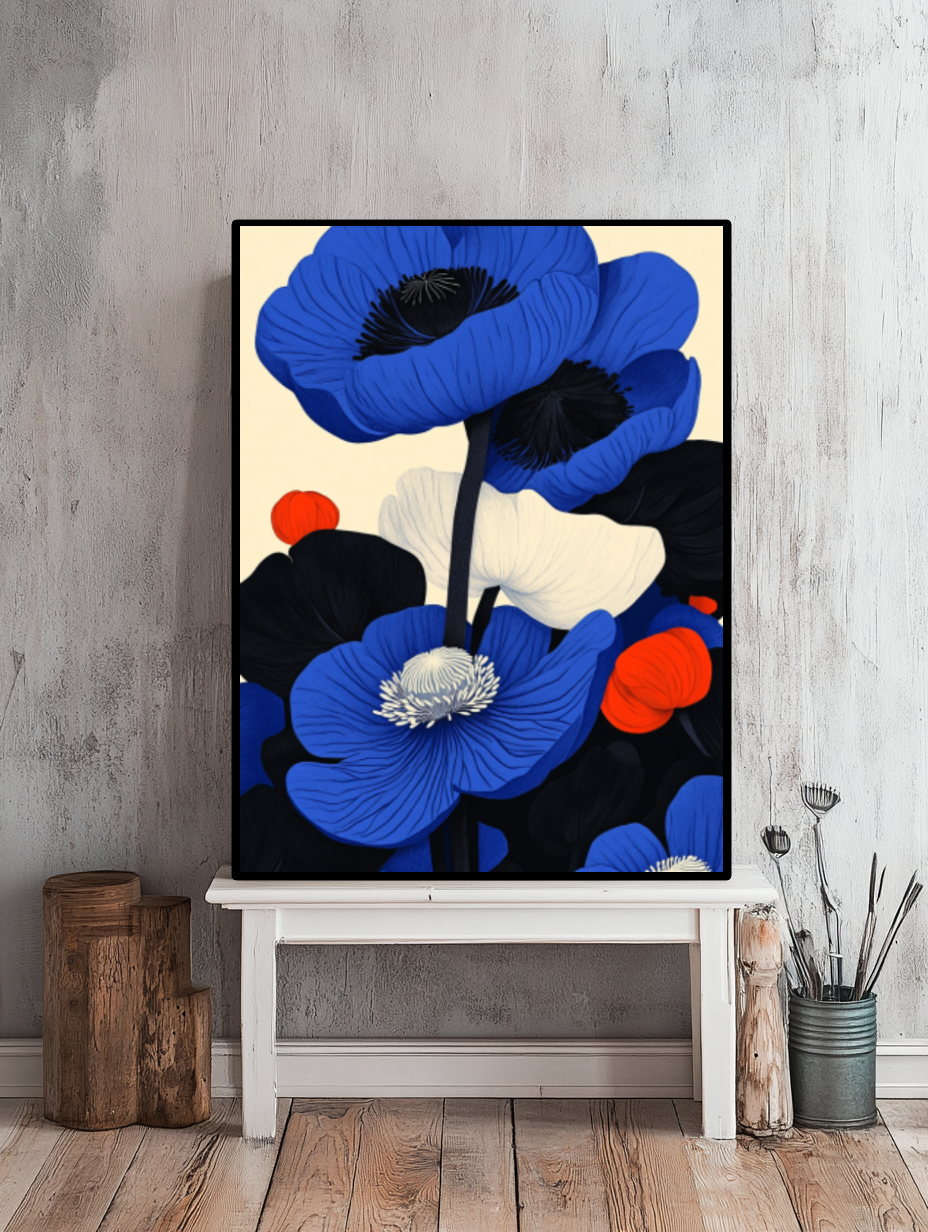 Tableau Décoratif Pivoines Électriques - Artibar Tableaux de décoration Art abstrait