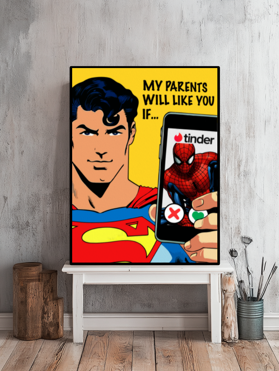 Tableau Décoratif Pop-Art Super-Héros Insolite