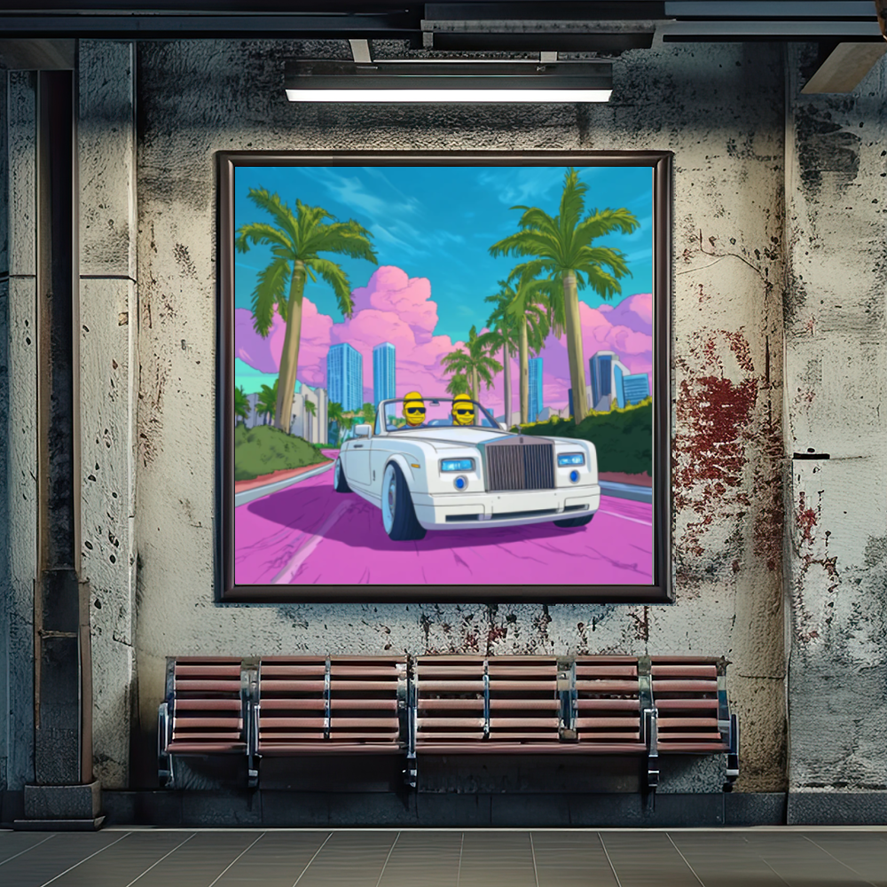 Tableau Décoratif Miami Vibes Futuriste