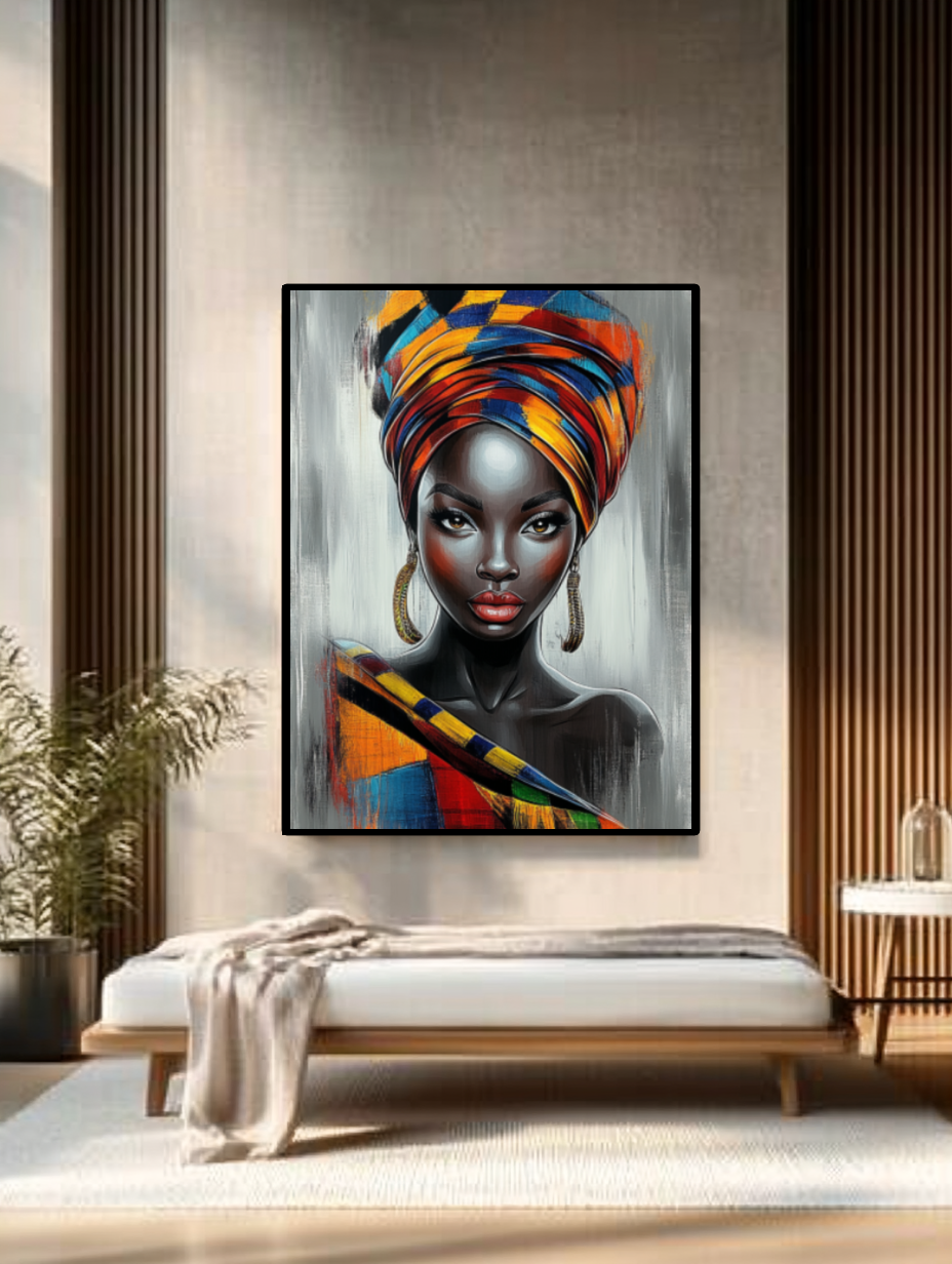 Tableau Décoratif Élégance Afro-Contemporaine