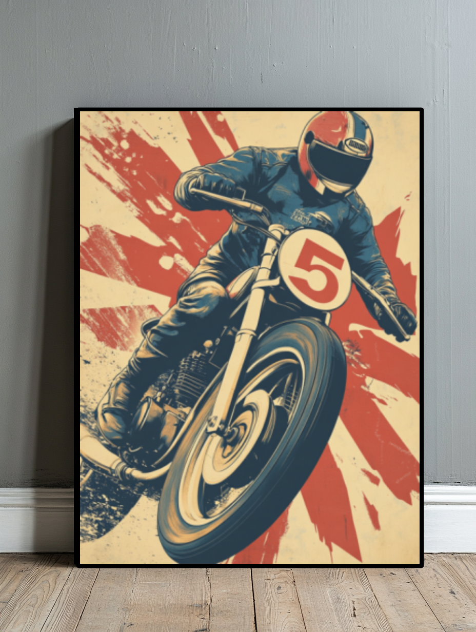 Tableau Décoratif Motard en Action - Artibar Tableaux de décoration Art abstrait