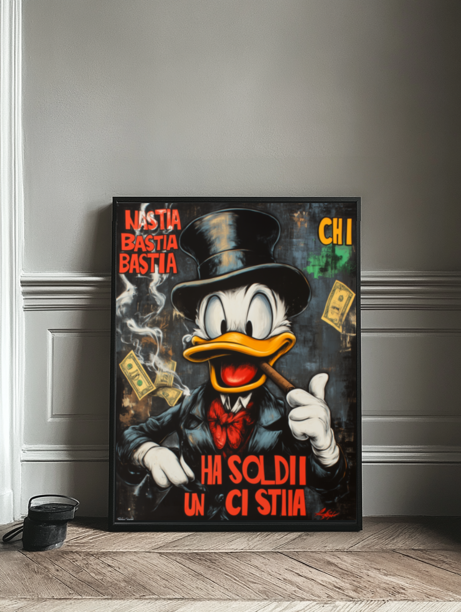 Tableau Décoratif : Le Canard Capitaliste - Artibar Tableaux de décoration Art abstrait