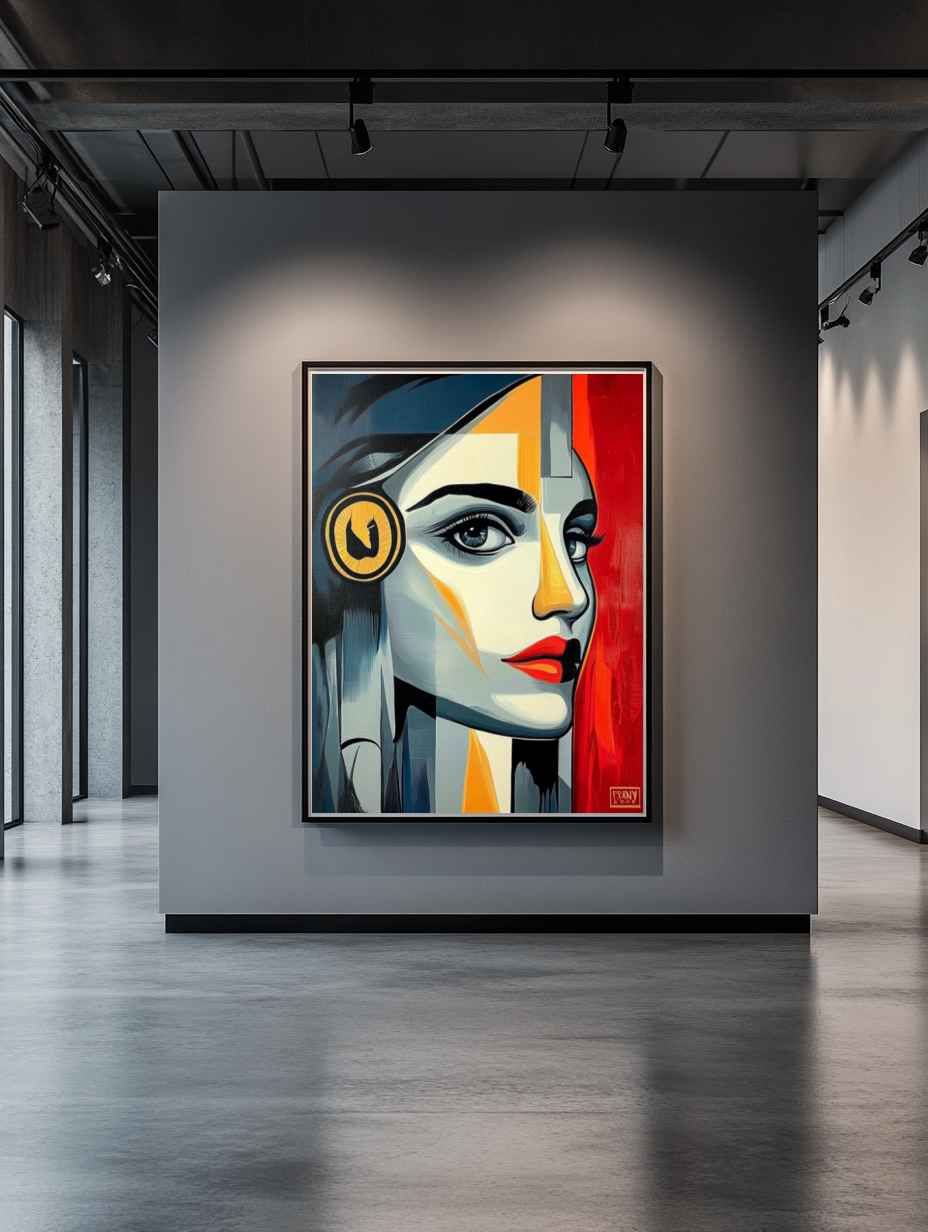 Tableau Décoratif Portrait Moderne Énigmatique