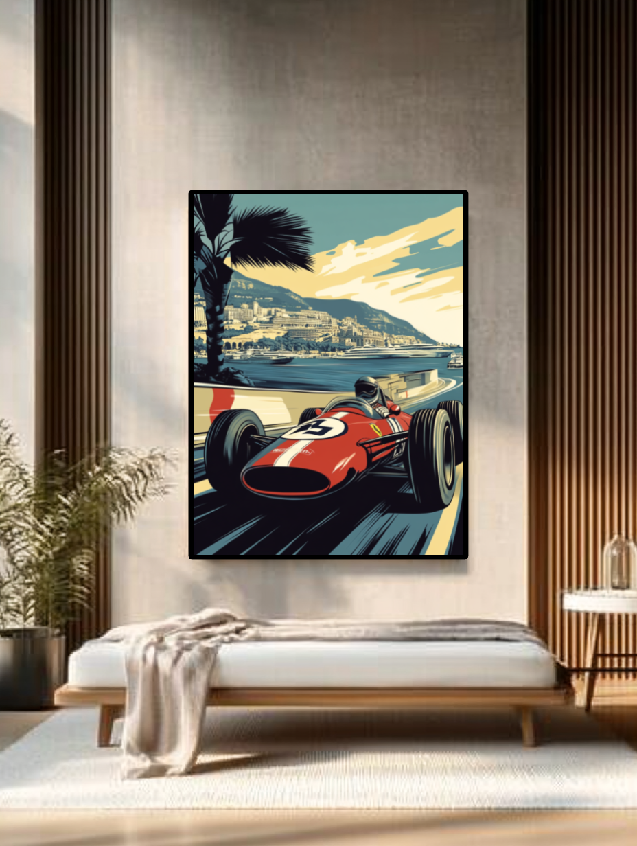 Tableau Décoratif Course Rétro à Monaco - Artibar Tableaux de décoration Art abstrait