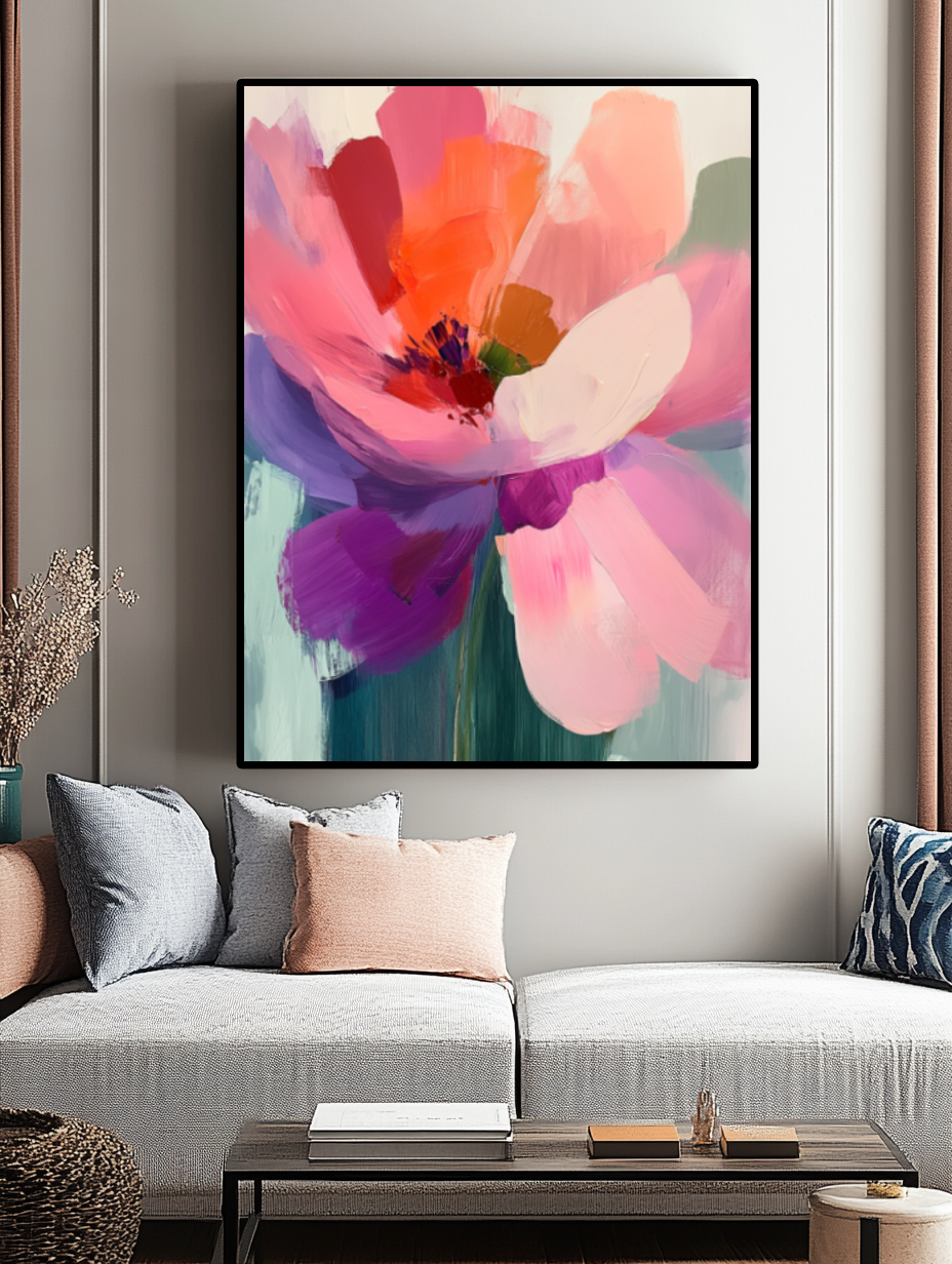 Tableau Décoratif Explosion Florale - Artibar Tableaux de décoration Art abstrait