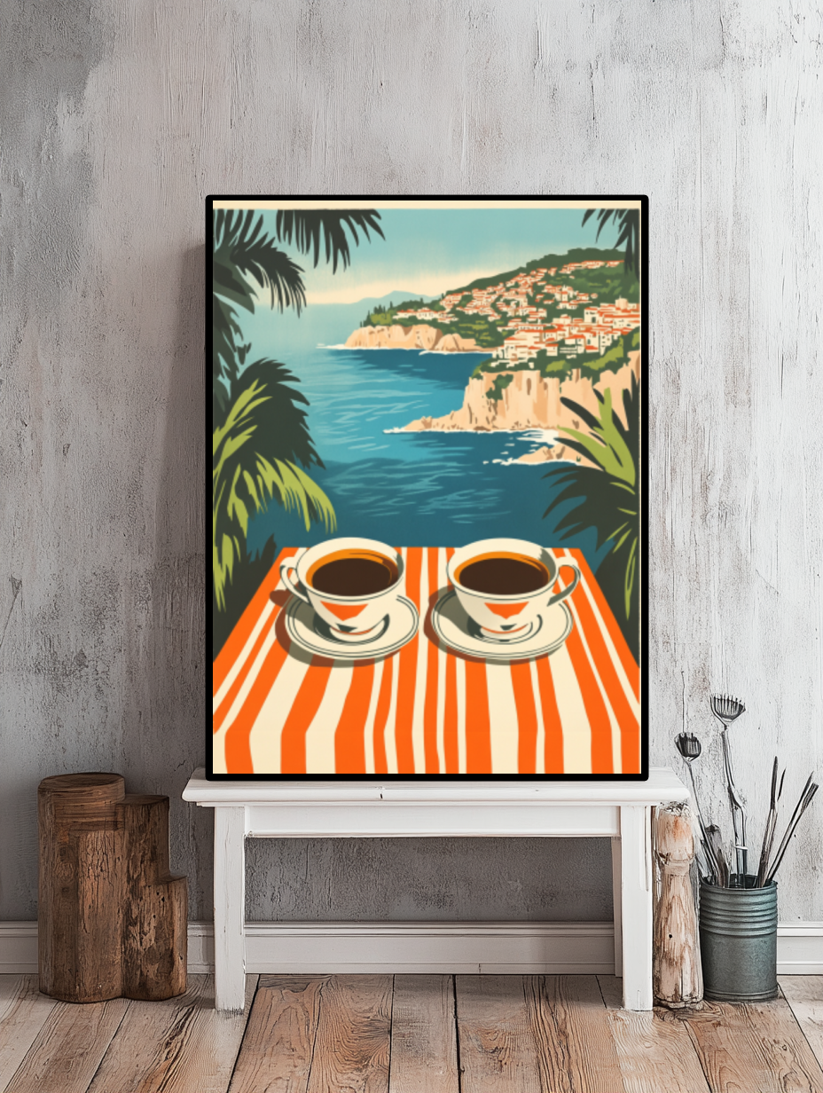 Tableau Décoratif Café sur la Riviera - Artibar Tableaux de décoration Art abstrait