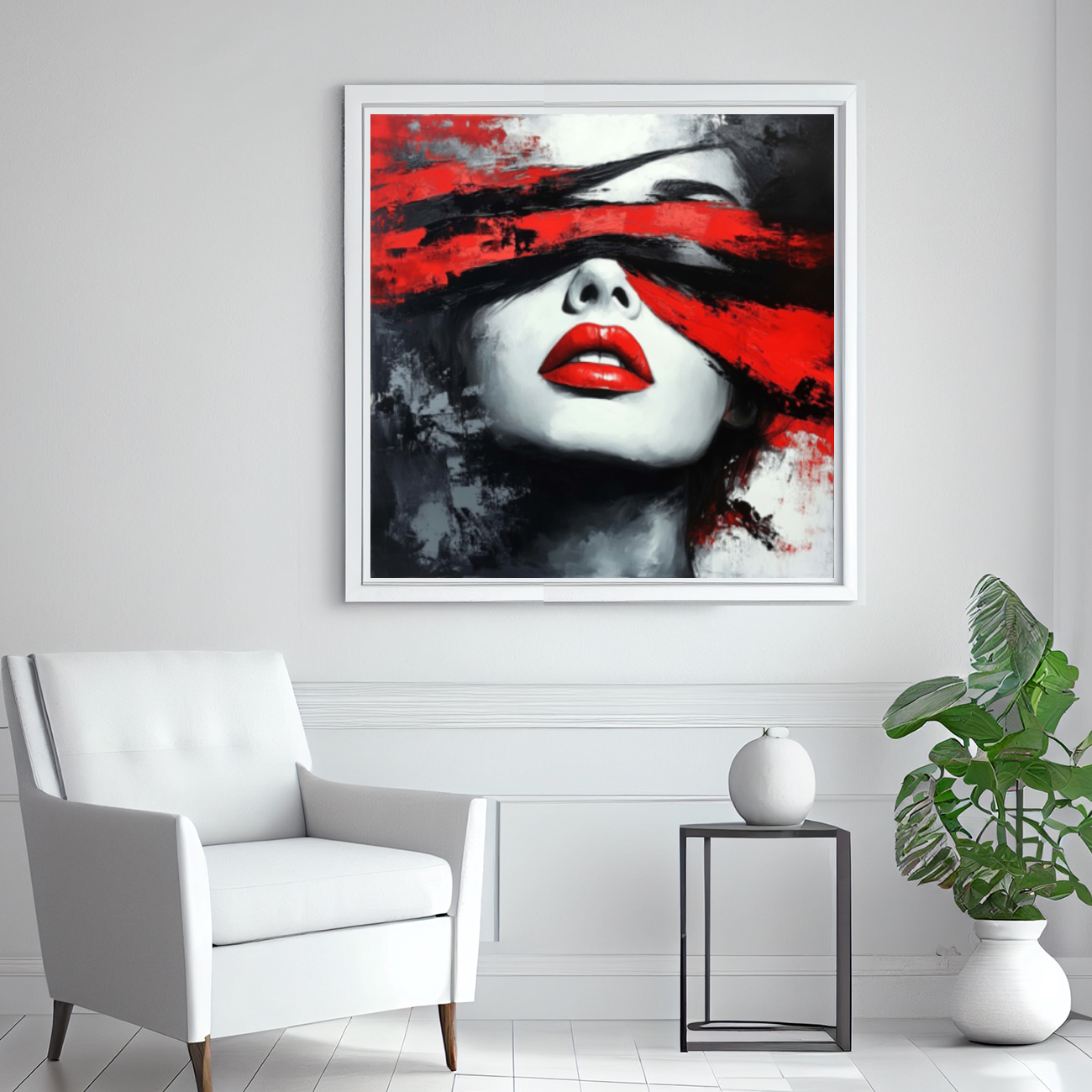 Tableau Décoratif Énigmatique en Rouge et Noir - Artibar Tableaux de décoration Art abstrait