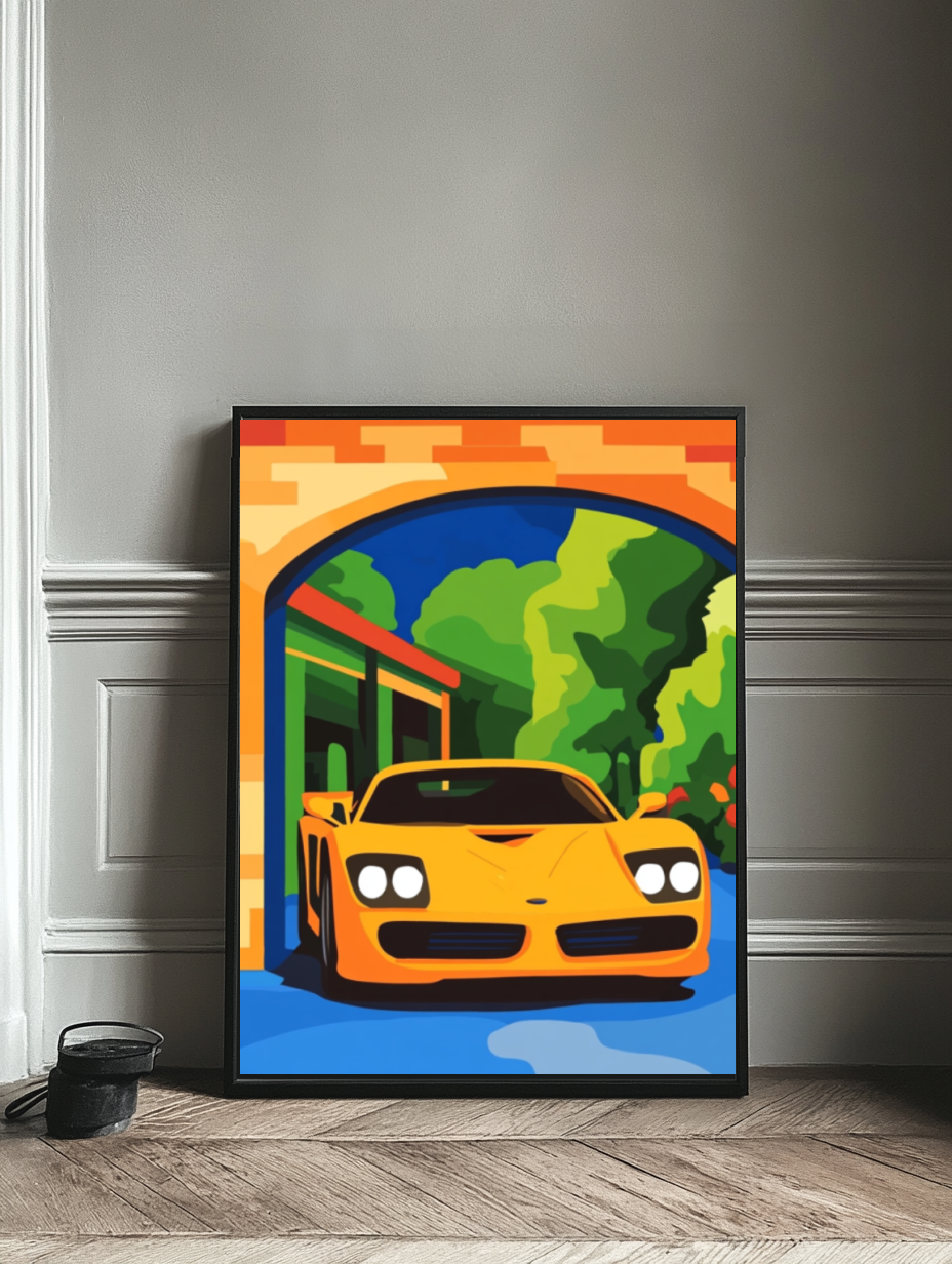 Tableau Décoratif Voiture Sportive Élégante - Artibar Tableaux de décoration Art abstrait