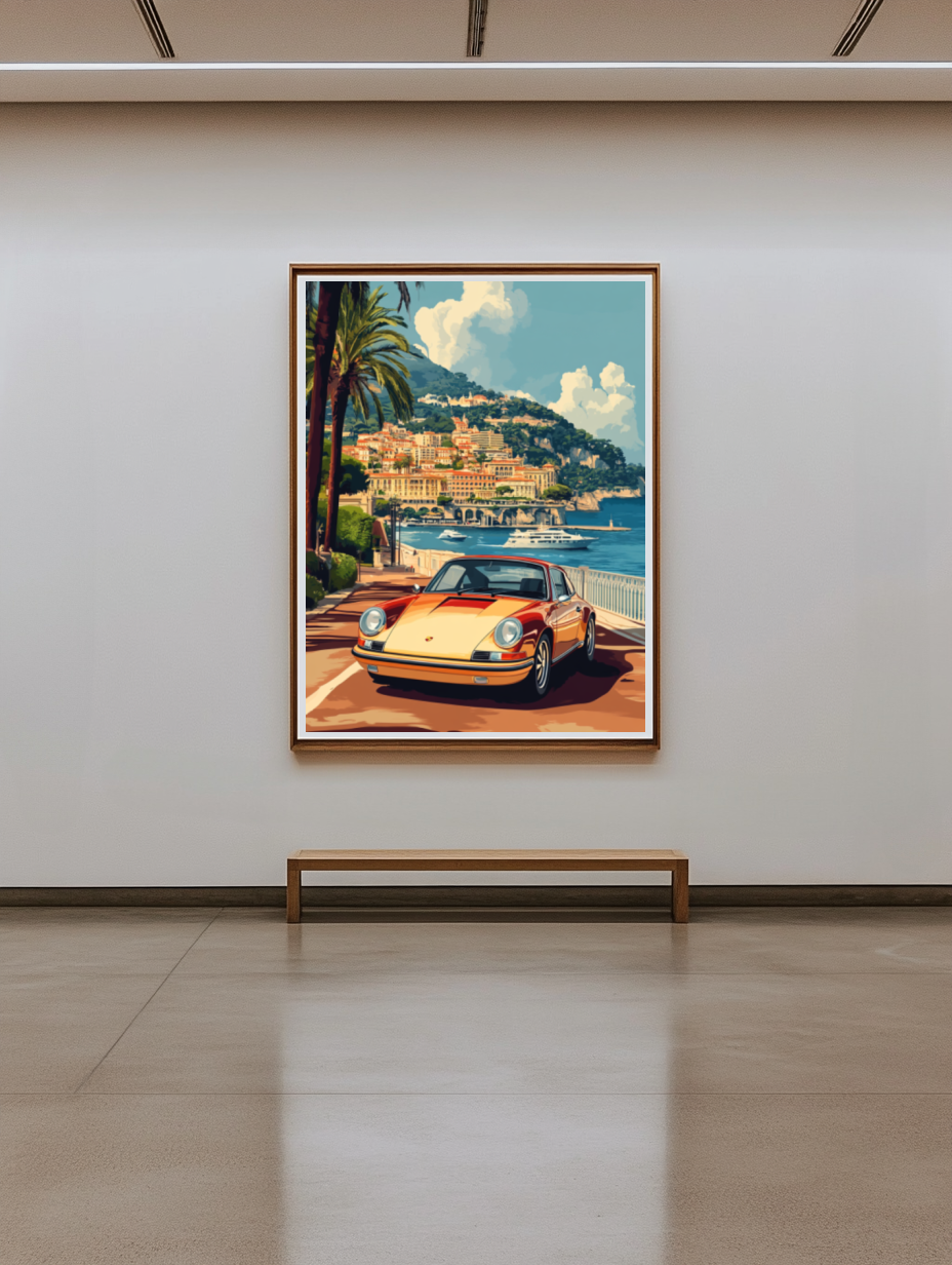 Tableau Décoratif Voiture Classique à Monaco