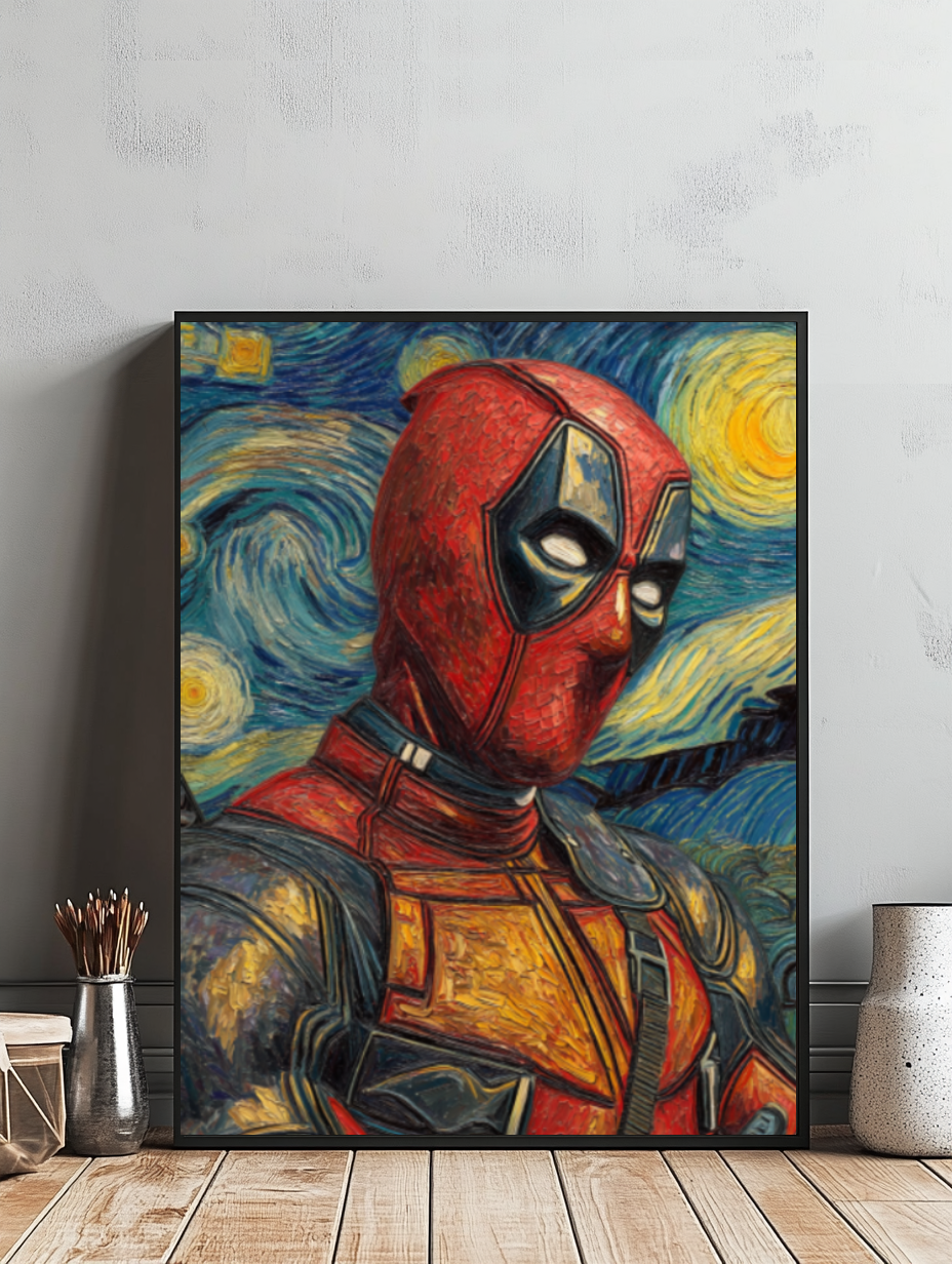 Tableau Décoratif : Deadpool dans la Nuit Étoilée - Artibar Tableaux de décoration Art abstrait