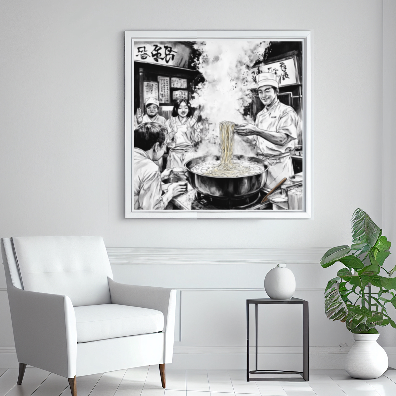 Tableau Décoratif Ramen en Fumée