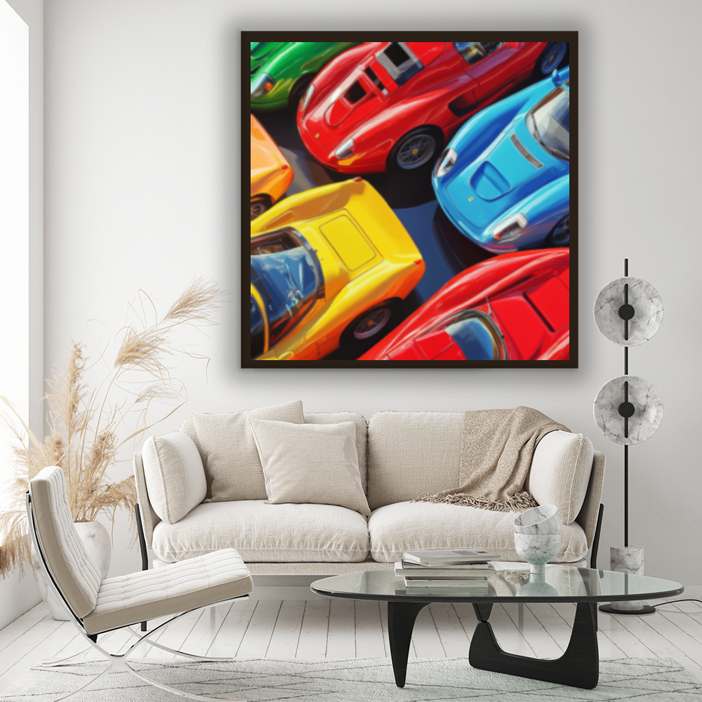 Tableau Décoratif Explosion de Couleurs Automobiles - Artibar Tableaux de décoration Art abstrait