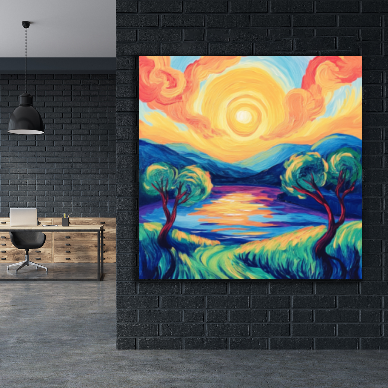 Tableau Décoratif Soleil Enchanté - Artibar Tableaux de décoration Art abstrait