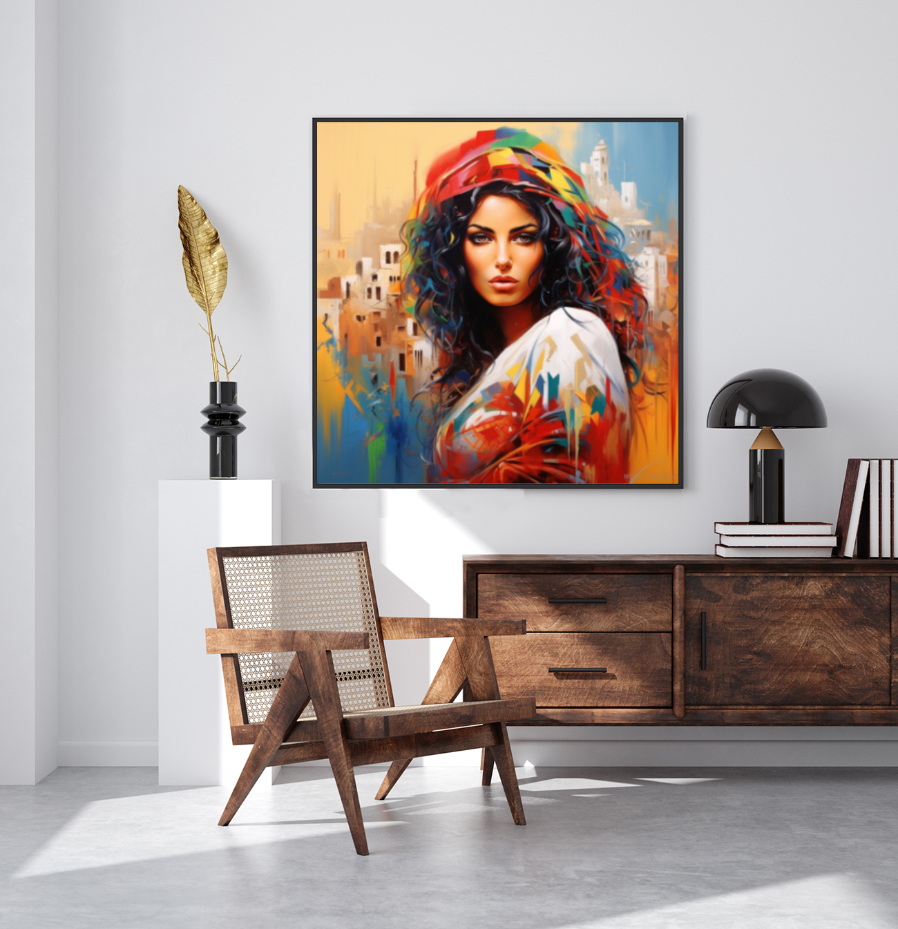 Tableau Décoratif - Portrait d'Inspiration Méditerranéenne