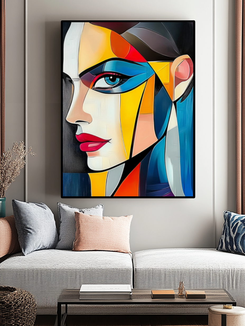 Tableau Décoratif Cubiste Élégant