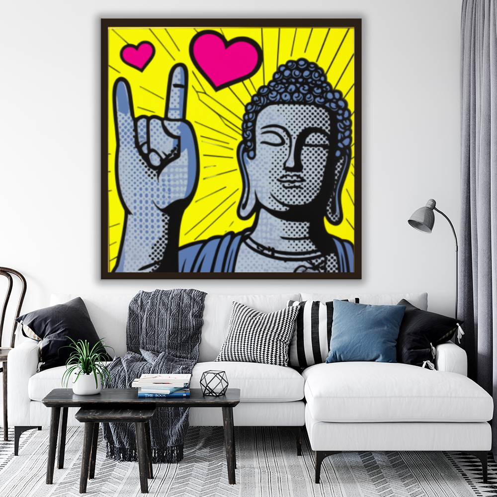 Tableau Décoratif Bouddha Pop Love - Artibar Tableaux de décoration Art abstrait