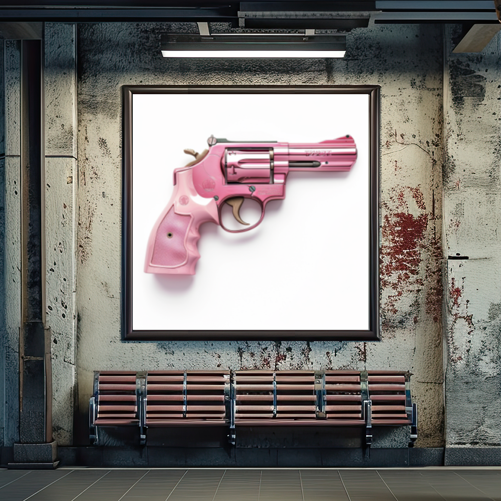 Tableau Décoratif Revolver Rose - Artibar Tableaux de décoration Art abstrait