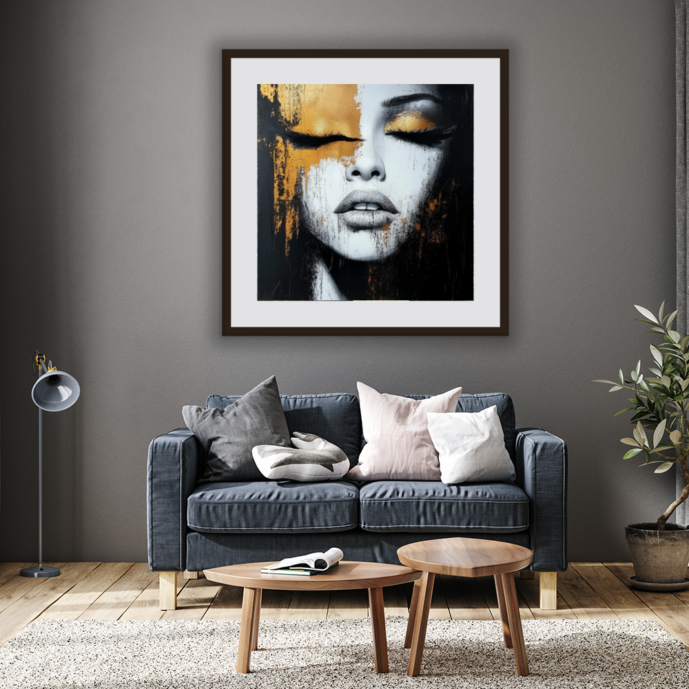 Tableau Décoratif Émotion Dorée