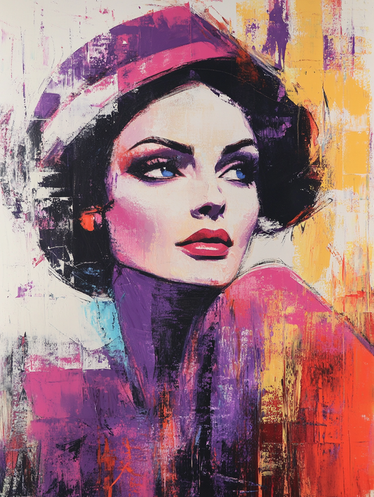Tableau Décoratif Portrait Expressif et Coloré