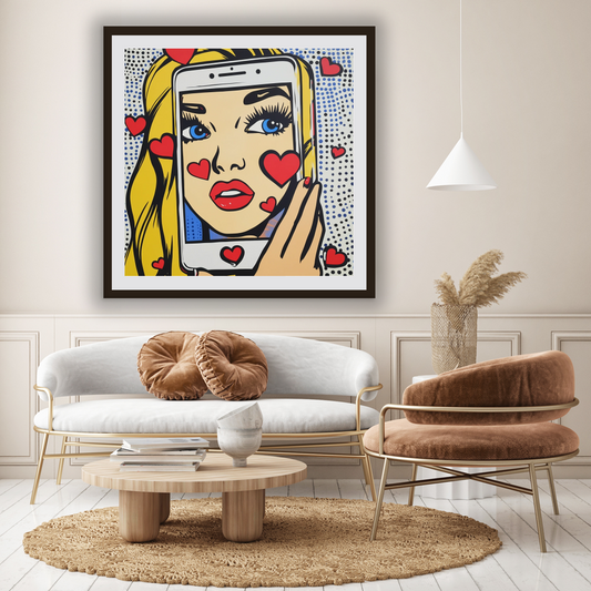 Tableau Décoratif Pop-Art Selfie Amoureux - Artibar Tableaux de décoration Art abstrait 