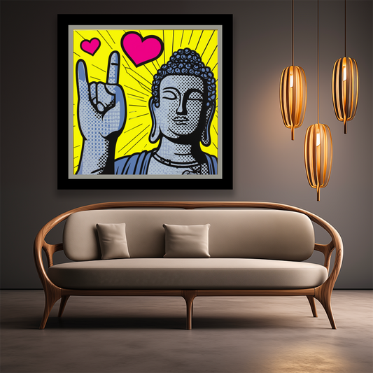 Tableau Décoratif Bouddha Pop Love - Artibar Tableaux de décoration Art abstrait 