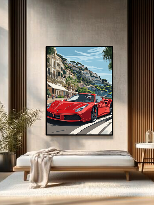 Tableau Décoratif Supercar à Monte-Carlo - Artibar Tableaux de décoration Art abstrait 