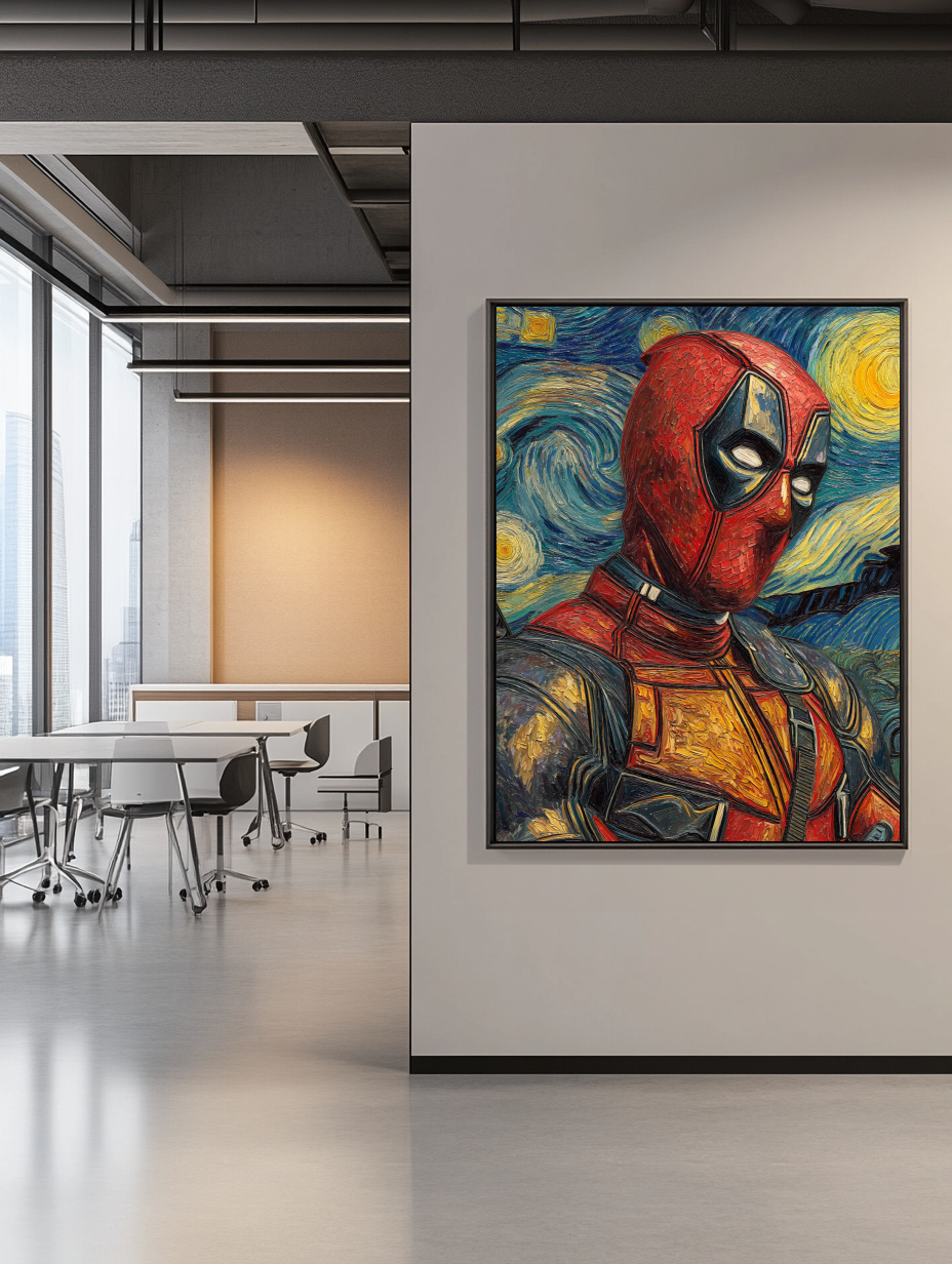 Tableau Décoratif : Deadpool dans la Nuit Étoilée - Artibar Tableaux de décoration Art abstrait 
