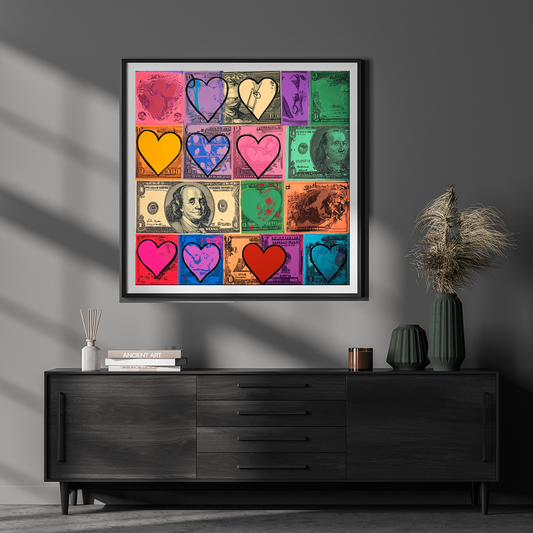 Tableau Décoratif Pop Art Monétaire - Artibar Tableaux de décoration Art abstrait 