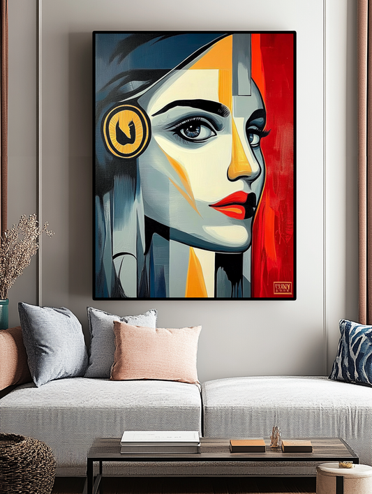 Tableau Décoratif Portrait Moderne Énigmatique - Artibar Tableaux de décoration Art abstrait 