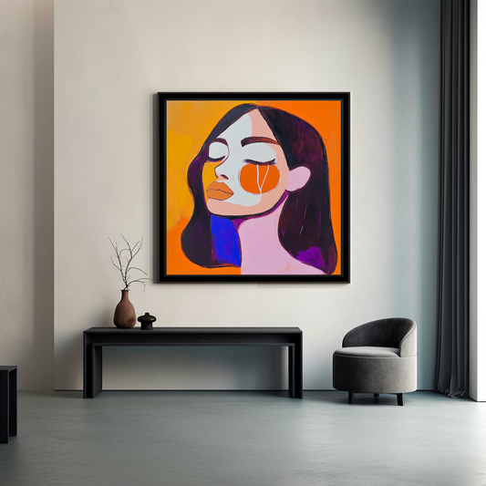 Tableau Décoratif Visage Abstrait en Couleurs Vives - Artibar Tableaux de décoration Art abstrait 