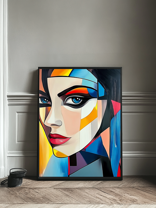 Tableau Décoratif Visage Géométrique Élégant - Artibar Tableaux de décoration Art abstrait 