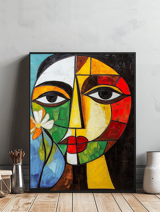 Tableau Décoratif Cubiste aux Couleurs Vibrantes - Artibar Tableaux de décoration Art abstrait 