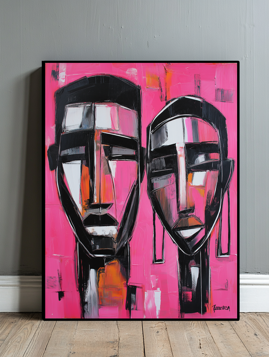 Tableau Décoratif - Visages Néon - Artibar Tableaux de décoration Art abstrait 