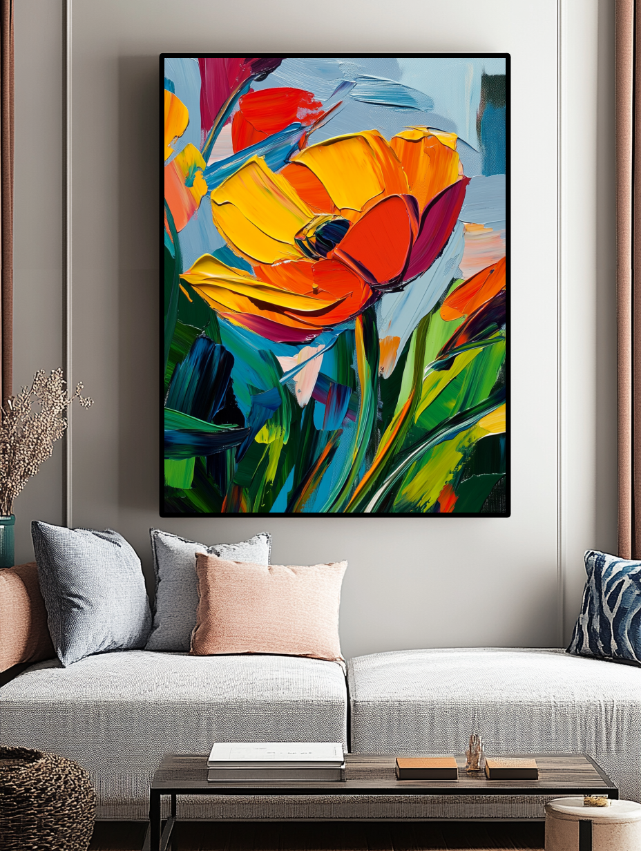 Tableau Décoratif Explosion Florale - Artibar Tableaux de décoration Art abstrait 