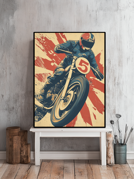 Tableau Décoratif Motard en Action - Artibar Tableaux de décoration Art abstrait 