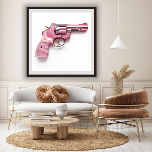 Tableau Décoratif Revolver Rose - Artibar Tableaux de décoration Art abstrait 