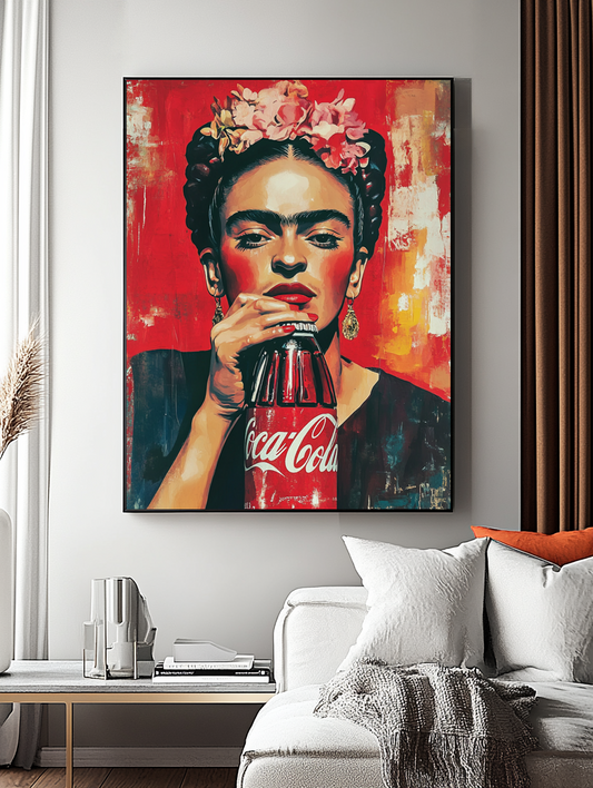 Tableau Décoratif Pop Art Frida et Coca - Artibar Tableaux de décoration Art abstrait 