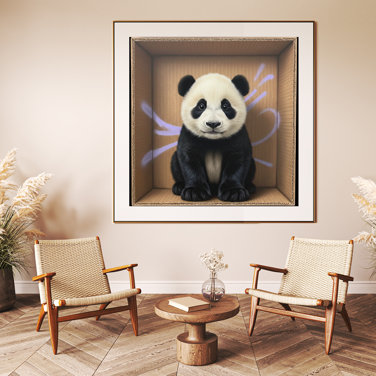 Tableau Décoratif Panda dans la Boîte