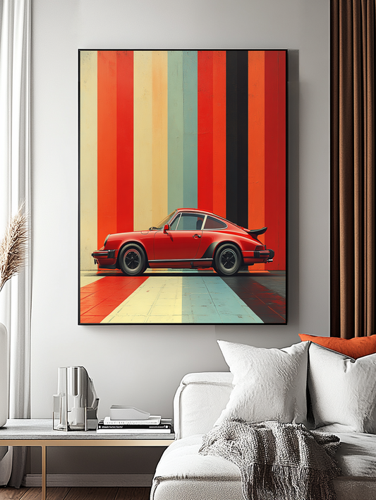 Tableau Décoratif Vintage Car & Couleurs Vives - Artibar Tableaux de décoration Art abstrait 