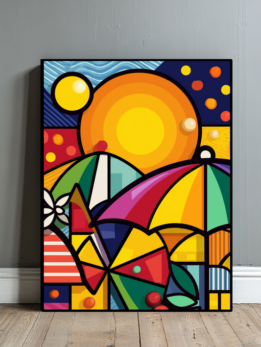 Tableau Décoratif Soleil Pop Éclatant - Artibar Tableaux de décoration Art abstrait 