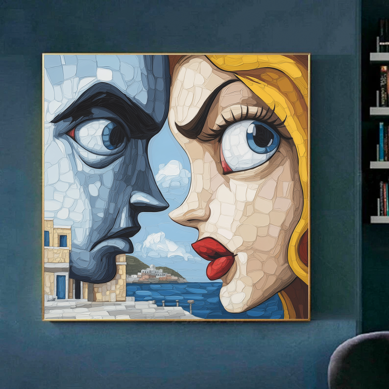 Tableau Décoratif Face-à-Face Surréaliste - Artibar Tableaux de décoration Art abstrait 