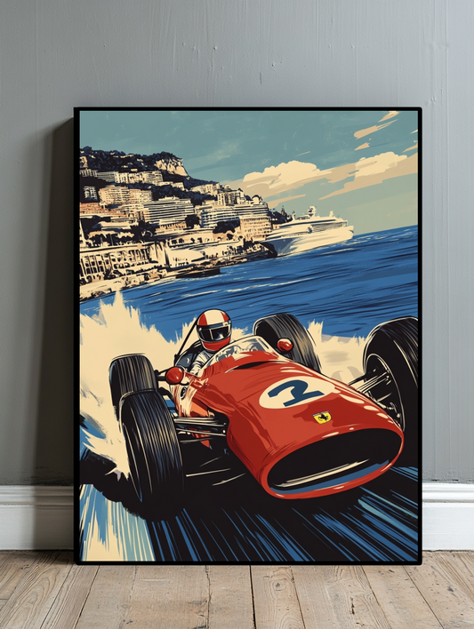 Tableau Décoratif Course Vintage à Monaco - Artibar Tableaux de décoration Art abstrait 