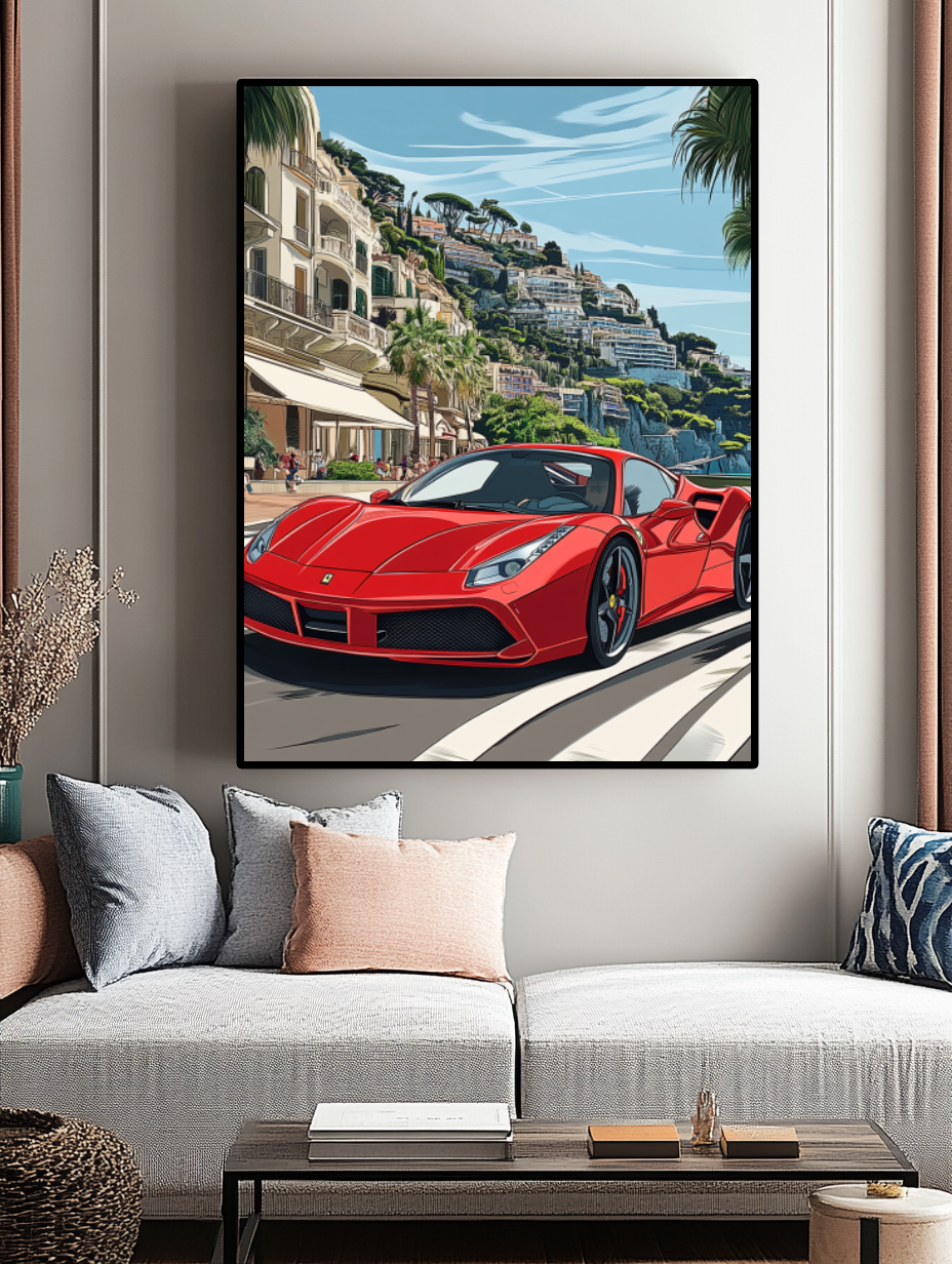 Tableau Décoratif Supercar à Monte-Carlo - Artibar Tableaux de décoration Art abstrait 